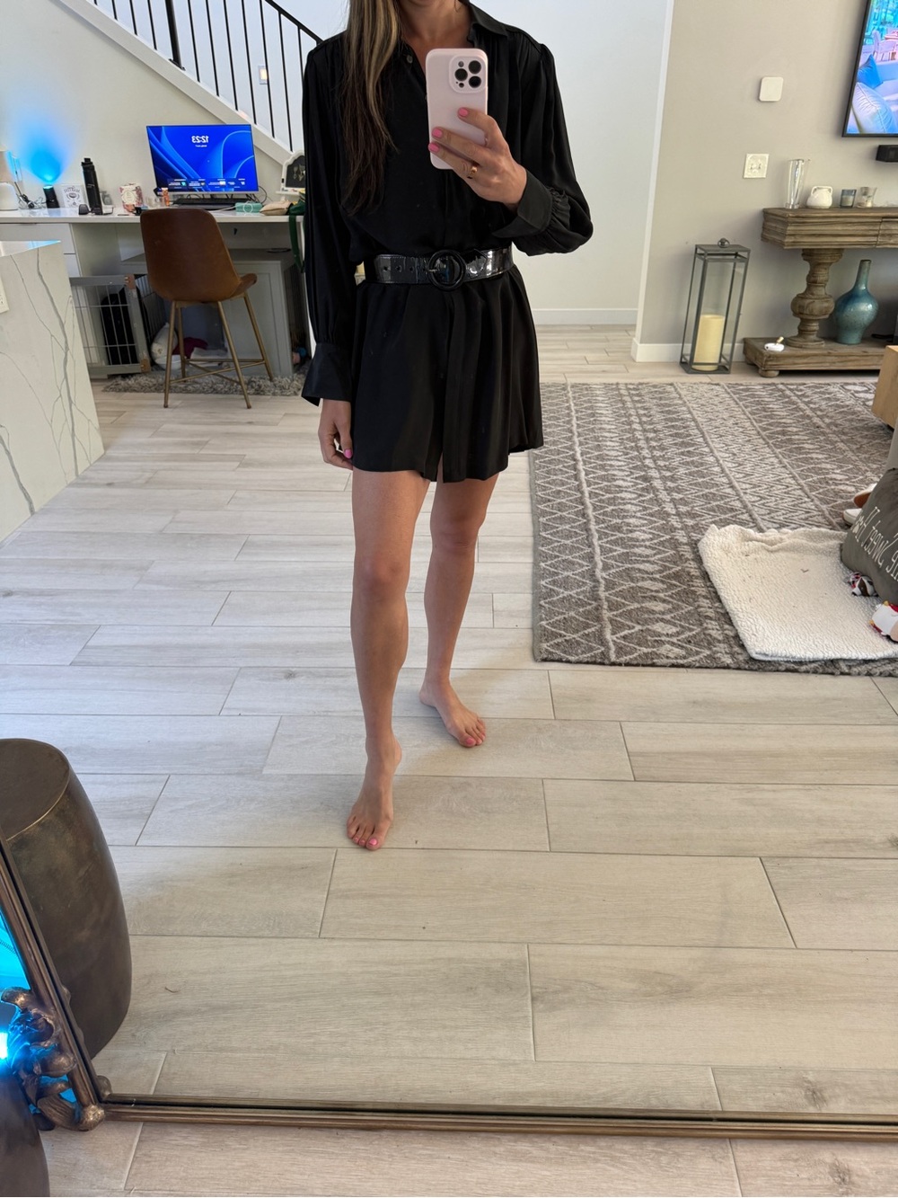 Madewell Black Mini Shirt Dress